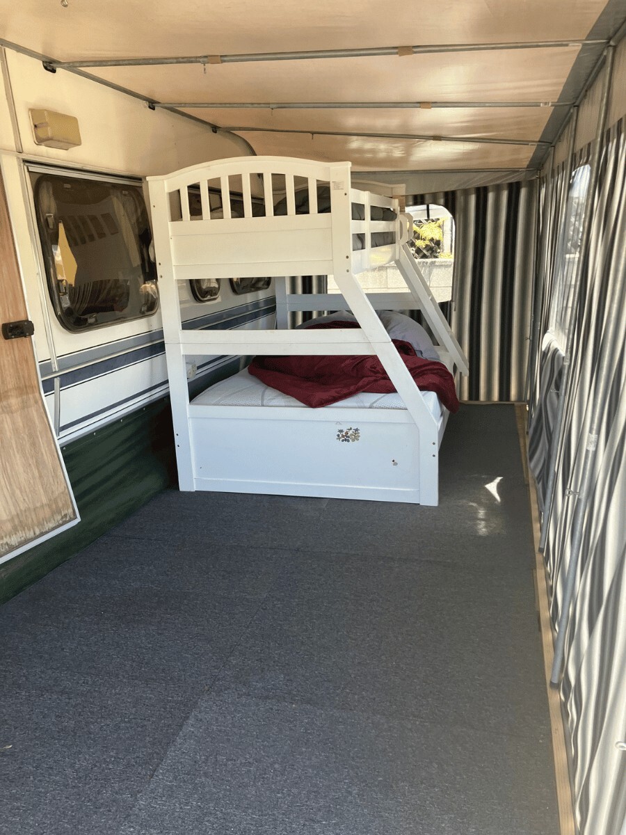 Furnished caravan — bunk beds